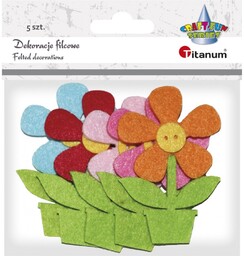 Dekoracje filcowe Kwiatki 5szt Titanum TI319390-74628