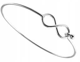 Srebrna Bransoletka Bangle 925 Sztywna Infinity