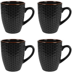 Kubki ceramiczne czarne 400 ml 4 szt.