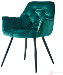 Krzesło HF-058 Velvet Zielony, Czarny