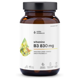 Witamina B3 830 mg, niacyna, Aura Herbals, 60