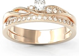 Pierścionek z różowego złota z cyrkoniami Swarovski BP-77P-C