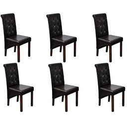 Edinos Komplet 6 tapicerowanych krzeseł pikowanych wenge S2-D38