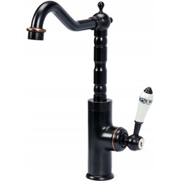 Bateria Kuchenna Zlewozmywakowa Czarna Kran Retro Black 2