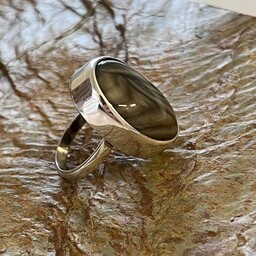 Pakamera Pierścionek z krzemieniem pasiastym - ręcznie wykonany