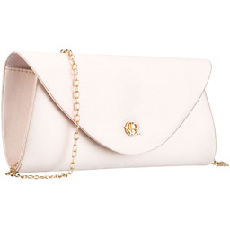 Elegancka kopertówka damska w beżowym kolorze wykonana