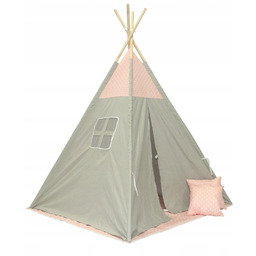 Namiot dla dzieci Tipi teepee wigwam Popiel+ róż