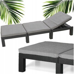 Leżak ogrodowy Keter poduszka leżanka grafitowa Daytona regulacja