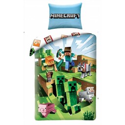 Halantex Pościel bawełniana 140x200 Minecraft dla gracza piksele