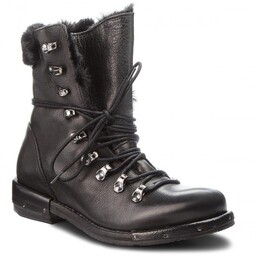 Eva Minge Botki Damskie Czarne Skórzane 36 3d9g2*