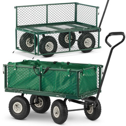 Wózek ogrodowy transportowy taczka z siatką HIGHER 450kg