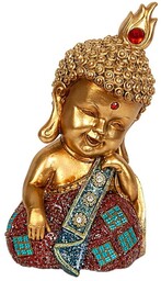 Romimex Figurka dekoracyjna złota żywica Budda 11 x