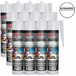 12X Qmar Silikon uniwersalny bezbarwny 300ml