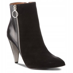 Eva Minge Botki Damskie Czarne Skórzane 39 3e1g5*