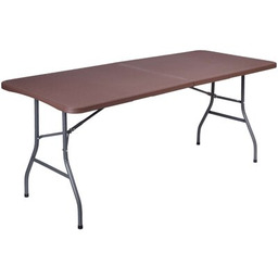 EHOKERY Stół cateringowy Rattan Prostokątny Brązowy