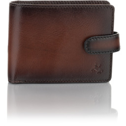 Pojemny Portfel Przypalany Brąz Visconti AT-72 z RFID