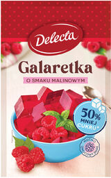 Delecta Galaretka, 50% mniej cukru, smak malinowy, 39