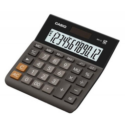 Casio Kalkulator biurowy MH-12BK-S, 12-cyfrowy, 127x136,5mm, czarny