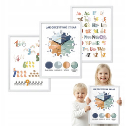 Zestaw 3 obrazów Rozwój biała ramka 30x40