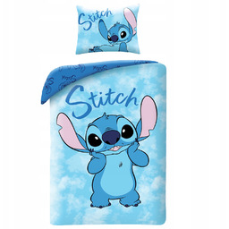 Pościel bawełniana 140x200 Lilo i Stitch niebieska poszewka