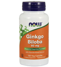 Now Foods Ginkgo Biloba 60 mg, 120 kapsułek