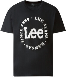 Lee Koszulka męska, z bawełną Czarny
