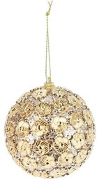 CHRISTMAS DECORATION Bombka z Cekinami 8 cm Złoty