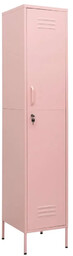 Edinos Stalowa różowa szafa zamykana na klucz M2-E61