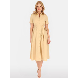 BAWEŁNIANA SUKIENKA DAMSKA MIDI Z GUZIKAMI