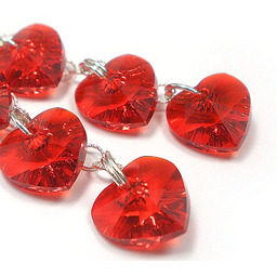 ! Kryształy Serca Kolczyki Srebro