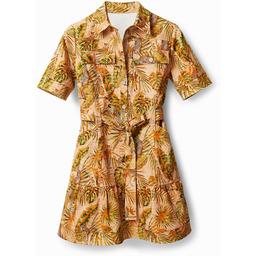 Sukienka koszulowa z tropikalnym nadrukiem