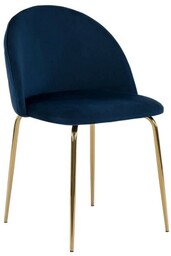 Krzesło tapicerowane THDC015-2 granatowy welur noga złota