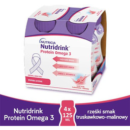 Nutridrink Protein Omega 3 rześki smak truskawka -