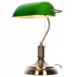 Lampa Bankierska Biurkowa Stołowa Klasyczna Zielona Banker