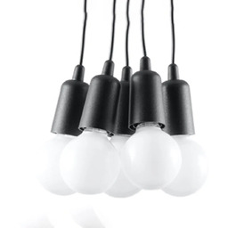 Lampa wisząca DIEGO 5 czarna SL.0574 - Sollux