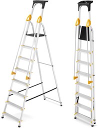 Drabina aluminiowa jednostronna 8 stopniowa z półką