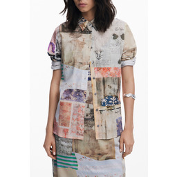 DAMSKA KOSZULA Z DŁUGIM RĘKAWEM DESIGUAL, BEŻOWA