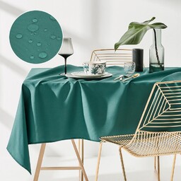 OBRUS PLAMOODPORNY AURA - BUTELKOWA ZIELEŃ 140x220