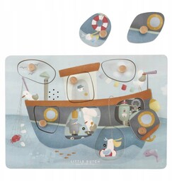 Little Dutch Drewniane puzzle dźwiękowe Sailors Bay Fsc