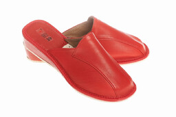 Wójciak Podhale damskie kapcie skóra naturalna zabudowane klin