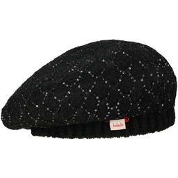 Beret Dzianinowy z Cekinami by bedacht, czarny, One