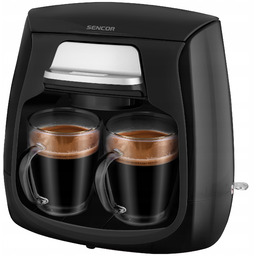 Mały ekspres przelewowy na dwie kawy Sencor SCE2100BK
