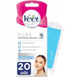 VEET Pure PLASTRY DO DEPILACJI TWARZY 20 szt