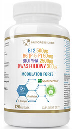 PROGRESS LABS B12 500mcg B6 50mg Biotyna 2500mcg