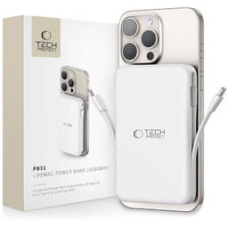 Powerbank magnetyczny PB31 10000mAh 15W MagSafe z kablami