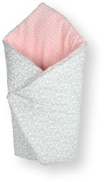 rożek obustronny wave pink kwiatki szare