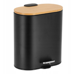 Kosz na śmieci owalny 5L czarny Lunbo mały