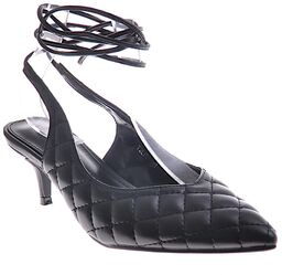 Pikowane czarne buty wiązane na szpilce