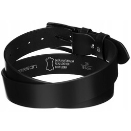 Skórzany pasek męski z klasyczną klamrą - Peterson