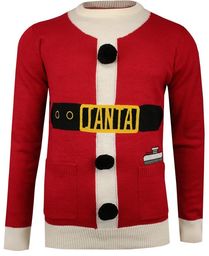 Sweter Świąteczny Świętego Mikołaja, Śmieszny, Pompony, Męski -Brave